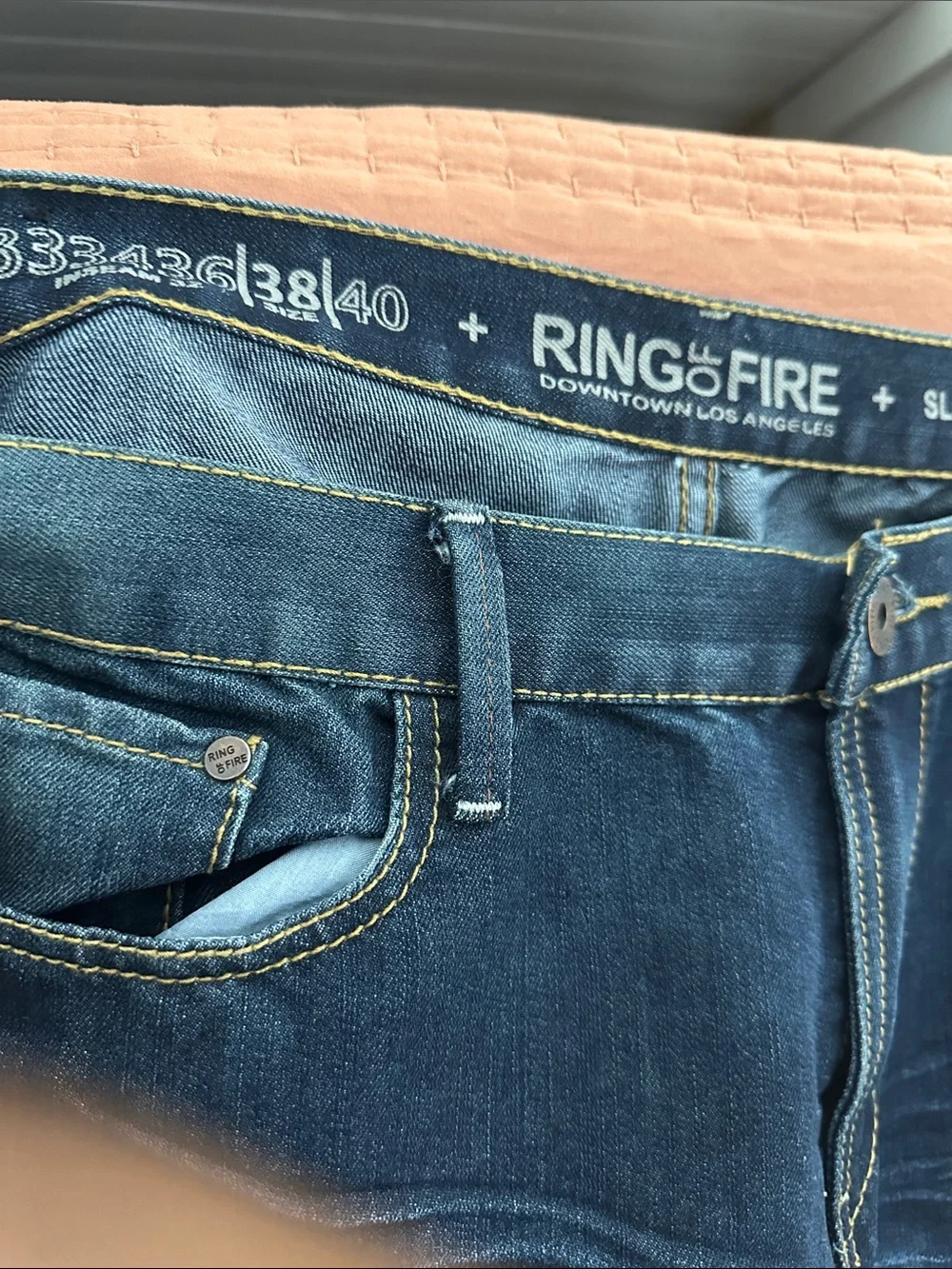 Ring of Fire Men's Indigo Washed Straight Jeans